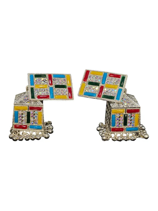 Traditional Indian Kundan Jewellery Boxes, Multicoloured